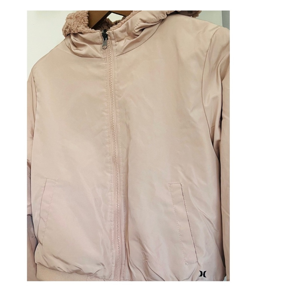 Hurley Kids Reversible Sherpa Hooded Jacket | Blush Pink | Approx. Size 8–12